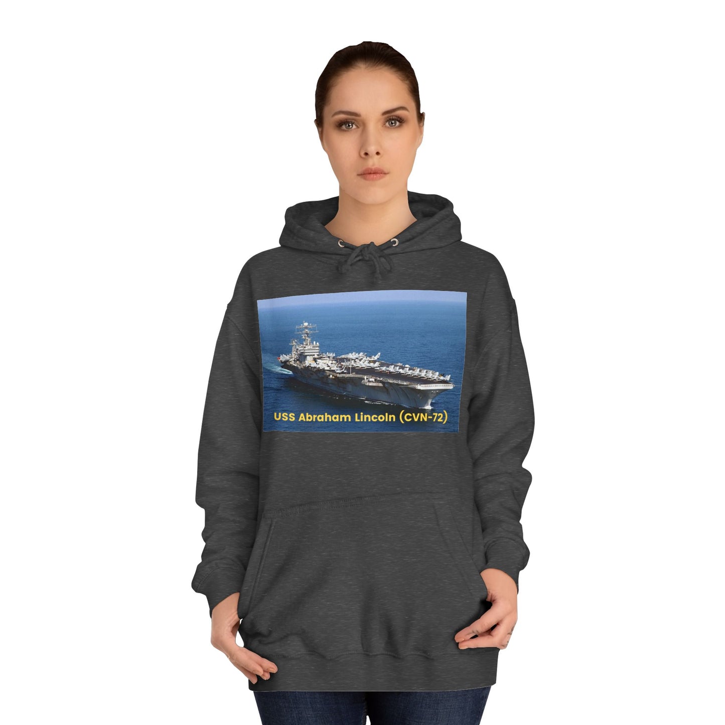 USS Abraham Lincoln (CVN-72) Navy POD Smileandlaughtees Unisex College Hoodie