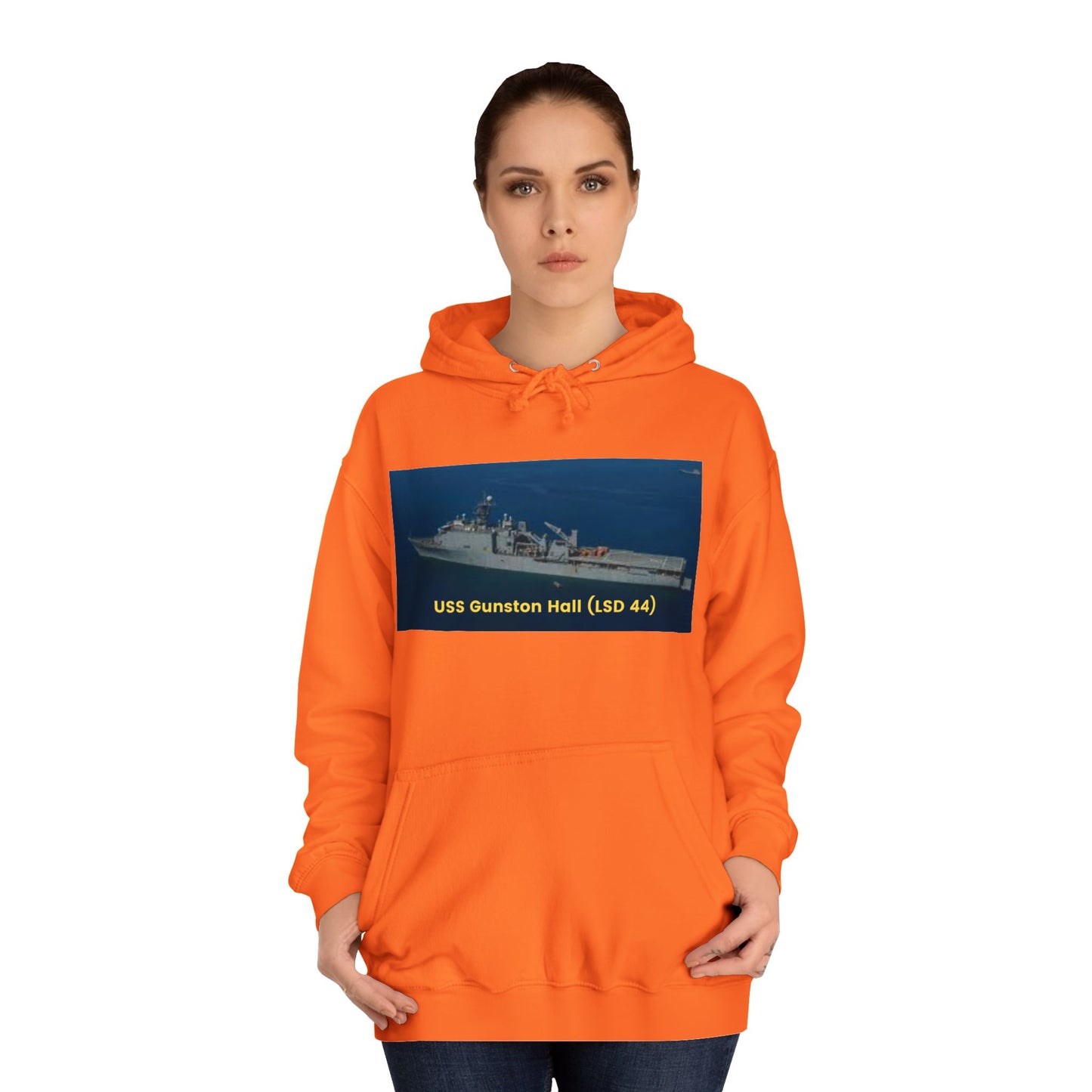 USS Gunston Hall (LSD 44) Navy POD Smileandlaughtees Unisex College Hoodie