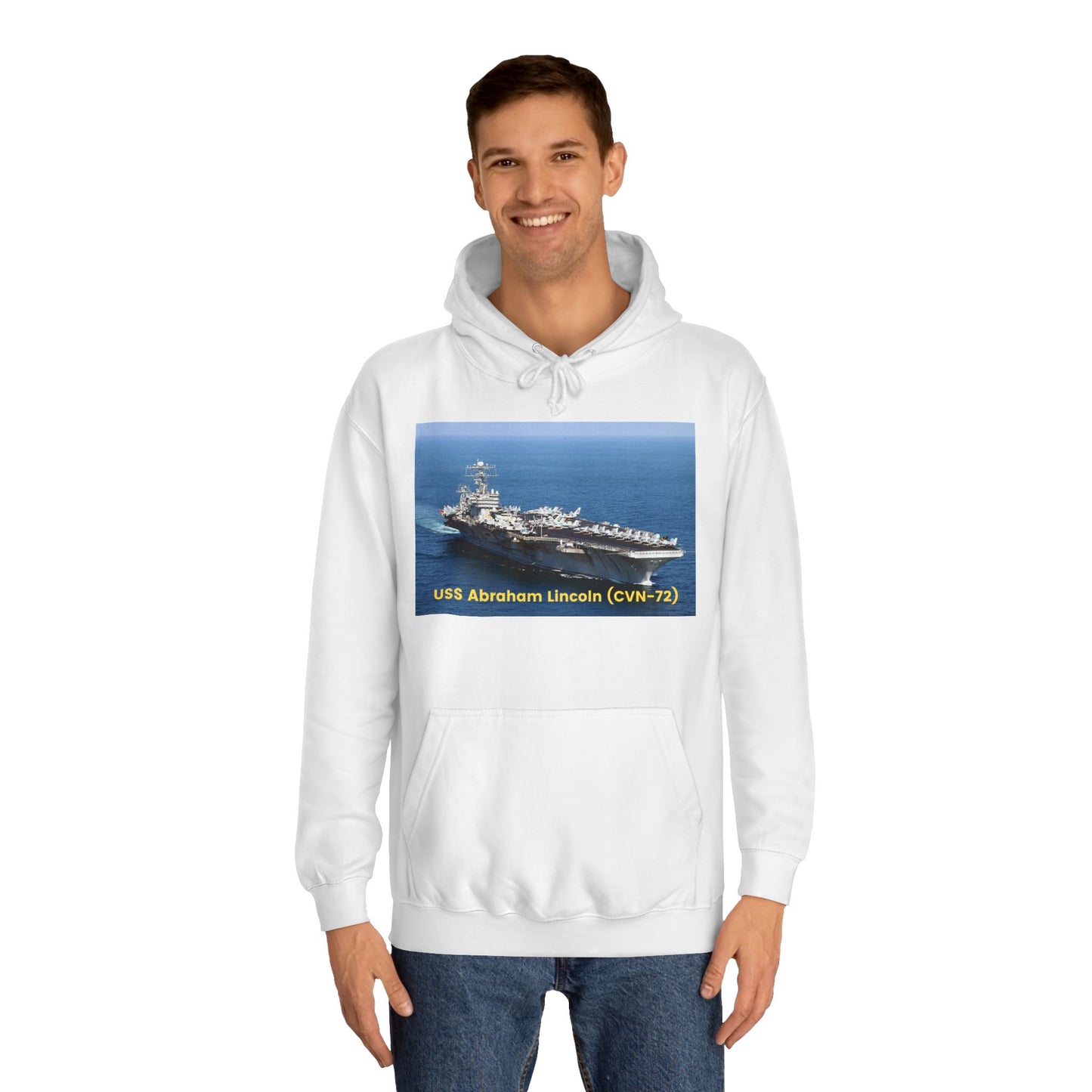 USS Abraham Lincoln (CVN-72) Navy POD Smileandlaughtees Unisex College Hoodie