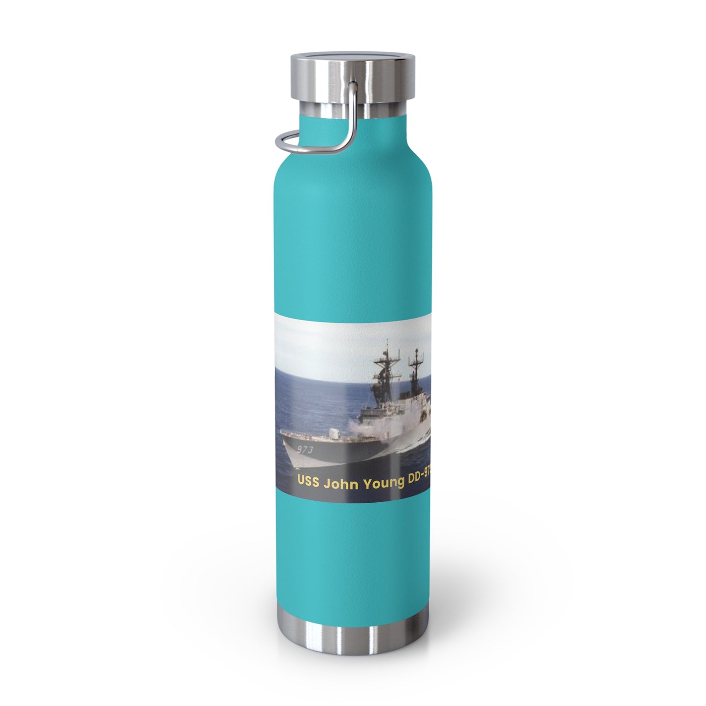 USS John Young DD-973 Navy POD Smileandlaughtees Copper Vacuum Insulated Bottle, 22oz