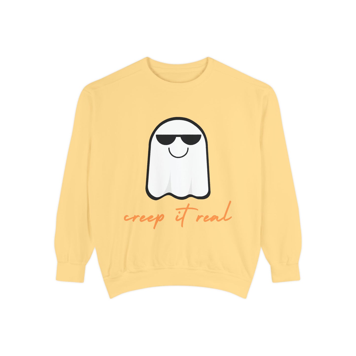 Creep It Real SmileandLaughTees Unisex Garment-Dyed Sweatshirt