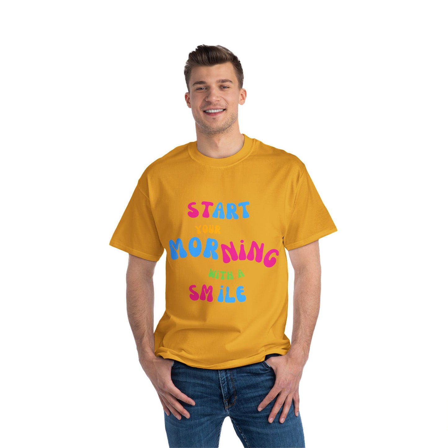 Start your Morning with a Smile SmileandLaughTees Beefy-T®  Short-Sleeve T-Shirt