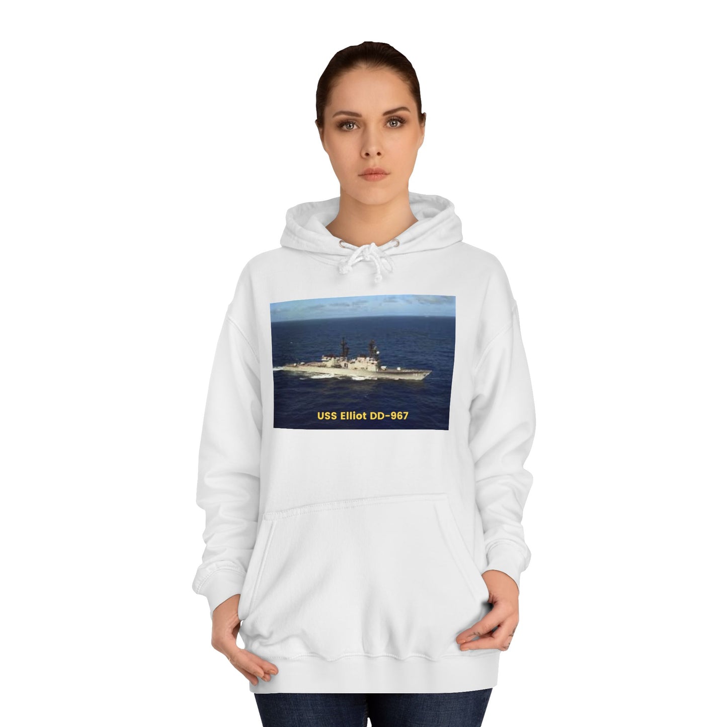 USS Elliot DD-967 Navy POD Smileandlaughtees Unisex College Hoodie