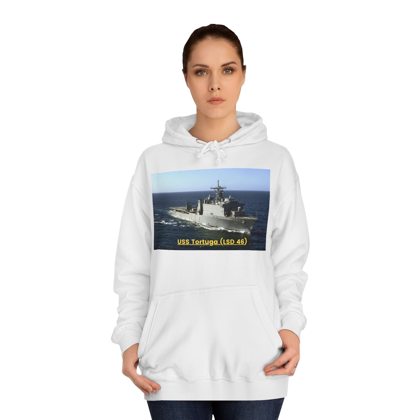 USS Tortuga (LSD 46) Navy POD Smileandlaughtees Unisex College Hoodie