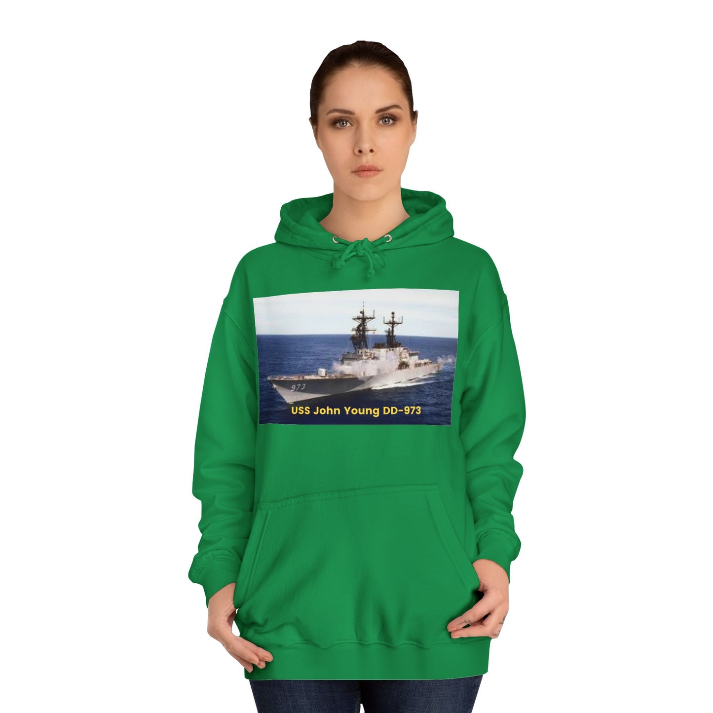 USS John Young DD-973 Navy POD Smileandlaughtees Unisex College Hoodie