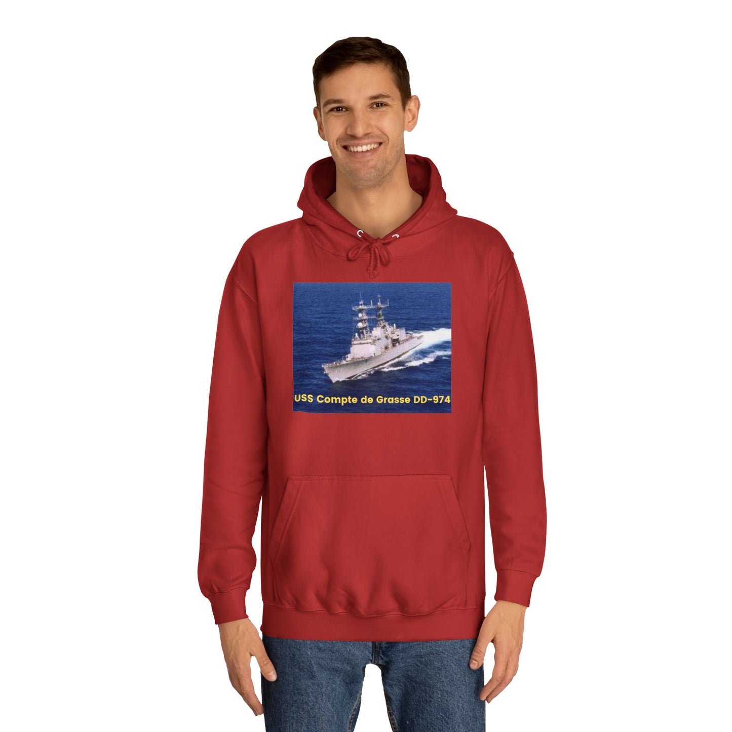 USS Compte de Grasse DD-974 Navy POD Smileandlaughtees Unisex College Hoodie