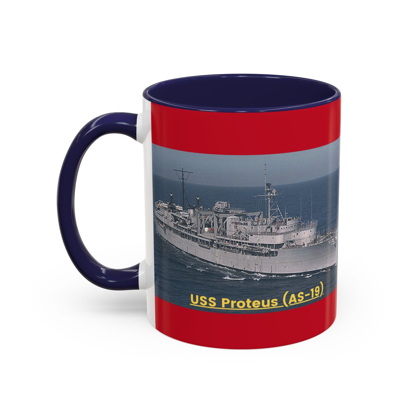 USS Proteus (AS-19) Navy POD Smileandlaughtees Accent Coffee Mug (11, 15oz)