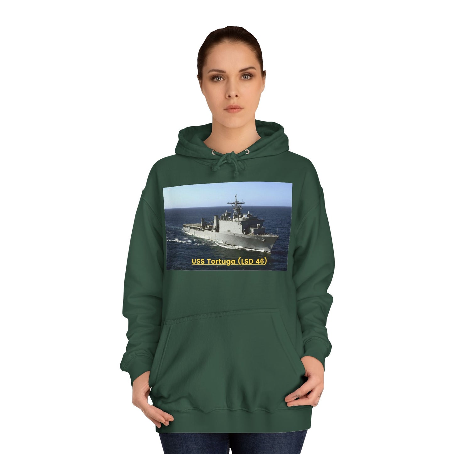 USS Tortuga (LSD 46) Navy POD Smileandlaughtees Unisex College Hoodie