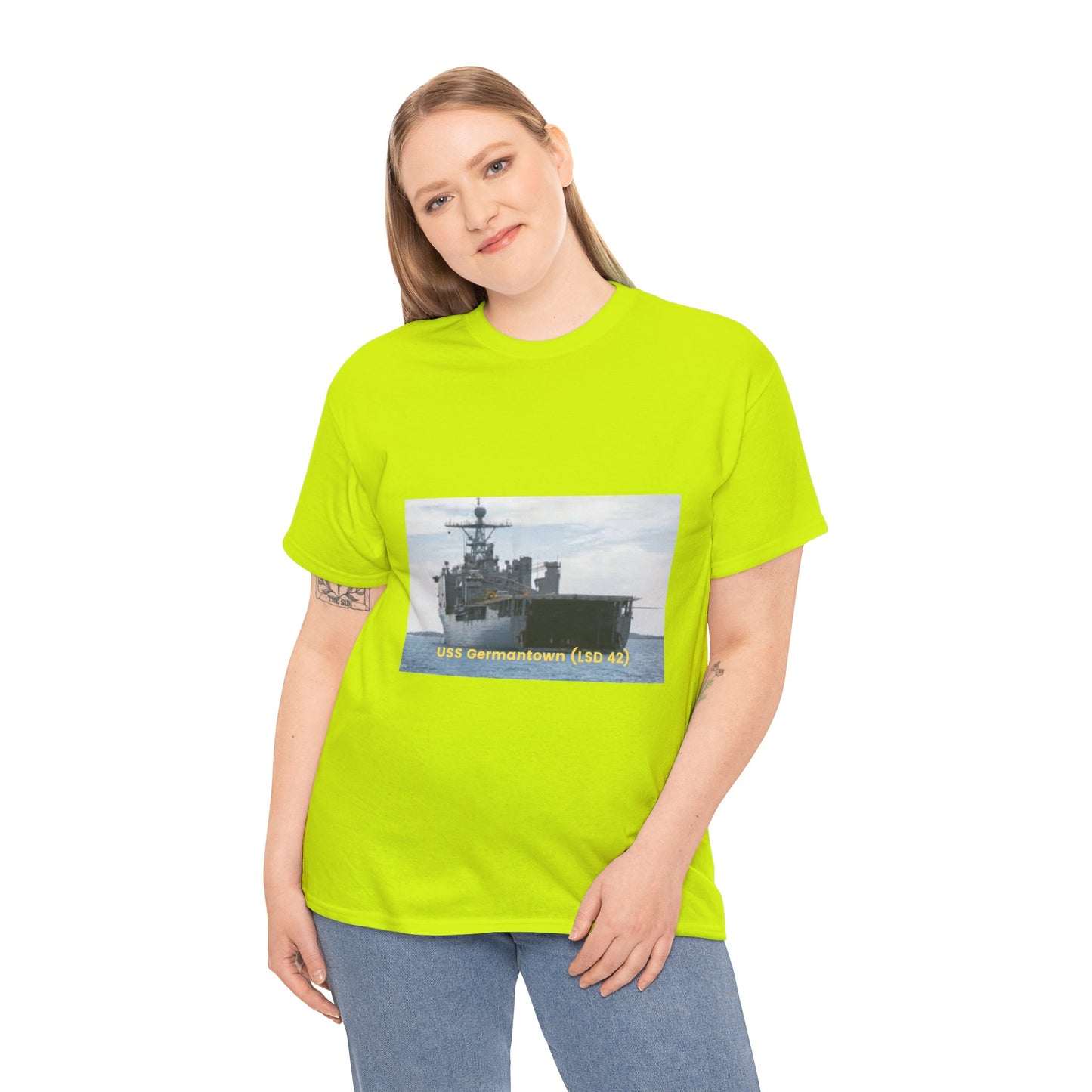 USS Germantown (LSD 42) Navy POD Smileandlaughtees Unisex Heavy Cotton Tee T-Shirt