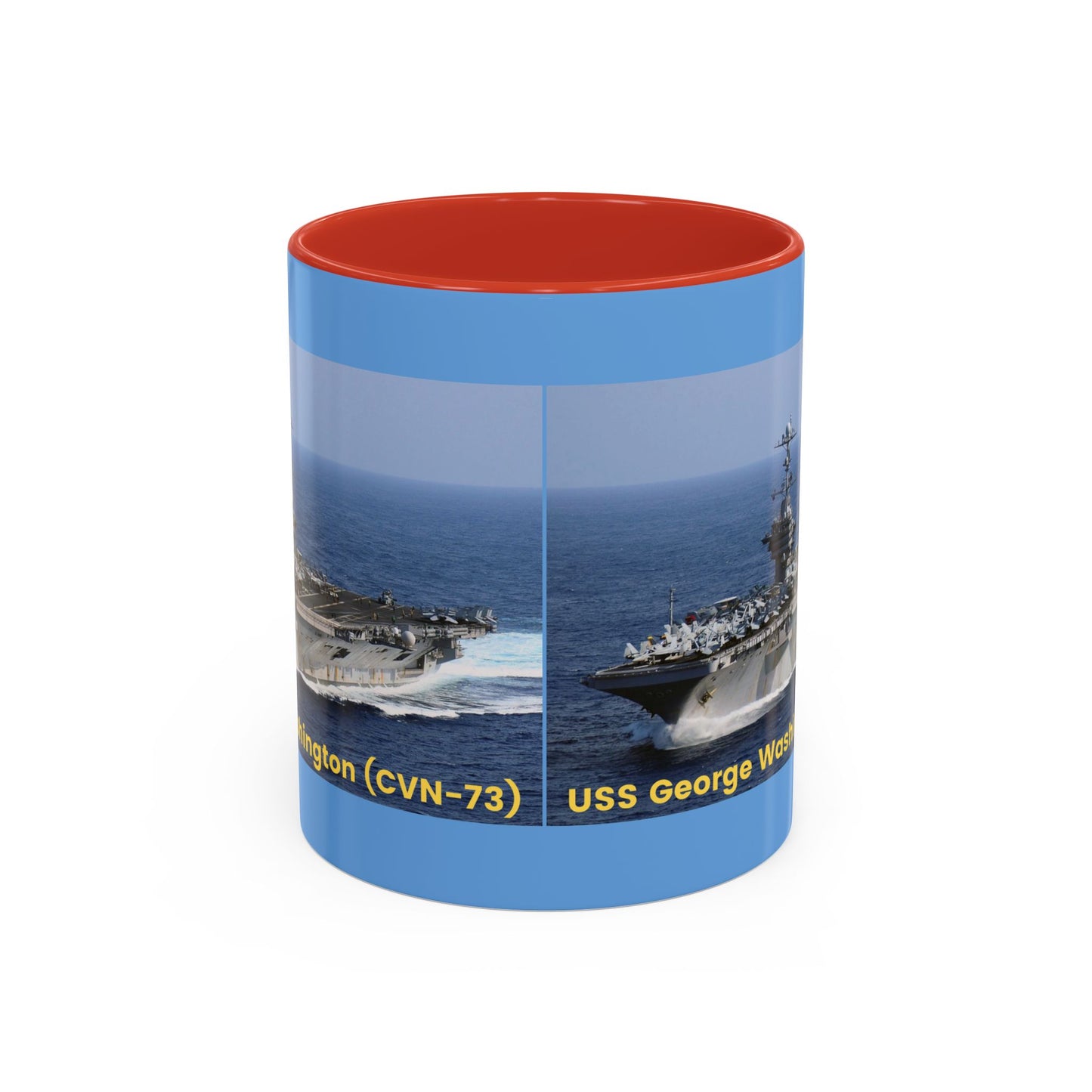 USS George Washington (CVN-73) Navy POD Smileandlaughtees Accent Coffee Mug (11, 15oz)