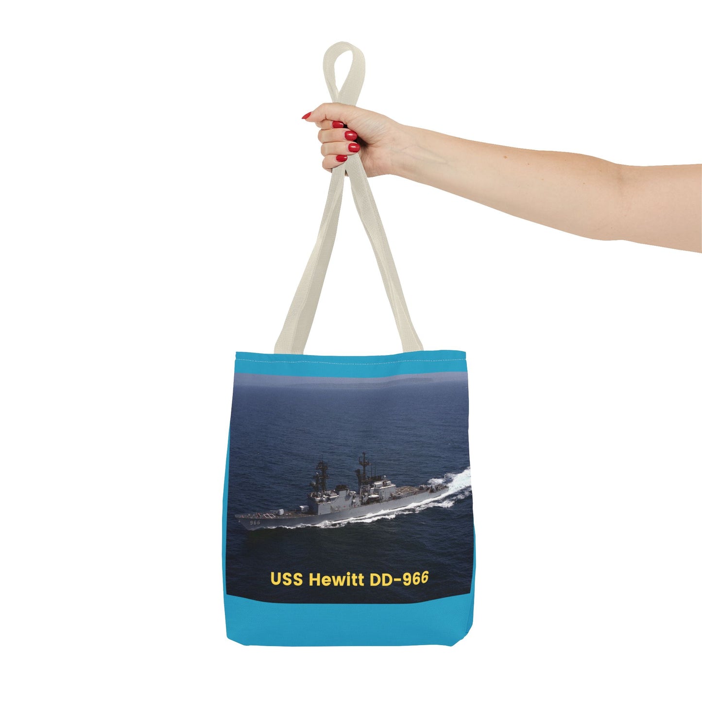 USS Hewitt DD-966 Navy POD Smileandlaughtees Tote Bag (AOP)