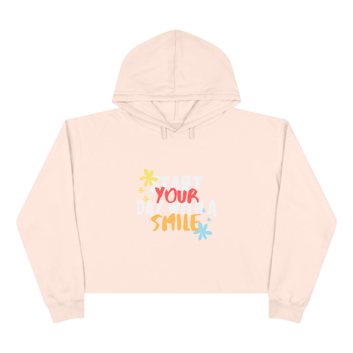 Start Your Day with a Smile SmileandLaughTees Crop Hoodie Sweatshirt