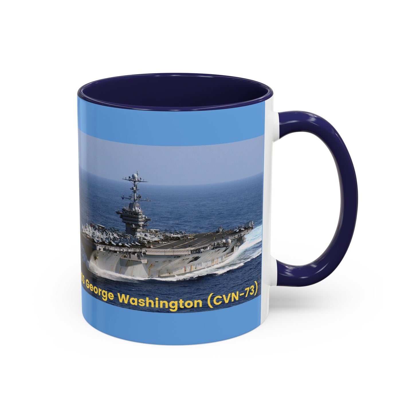 USS George Washington (CVN-73) Navy POD Smileandlaughtees Accent Coffee Mug (11, 15oz)