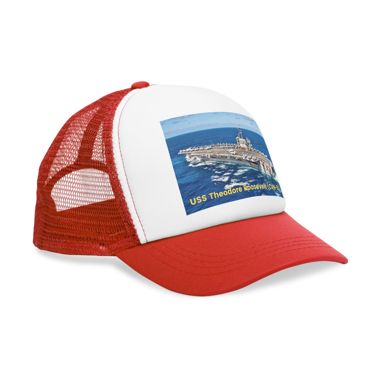 USS Theodore Roosevelt (CVN-71) Navy POD Smileandlaughtees Mesh Cap