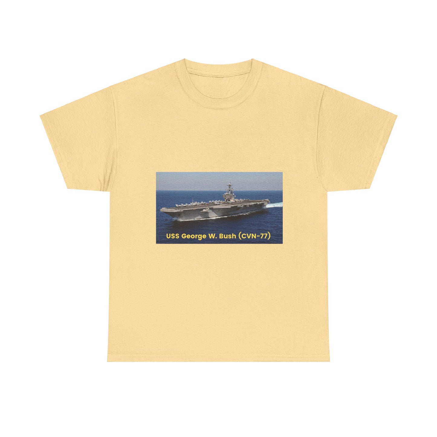 USS George W. Bush (CVN-77) Navy POD Smileandlaughtees Unisex Heavy Cotton Tee T-Shirt