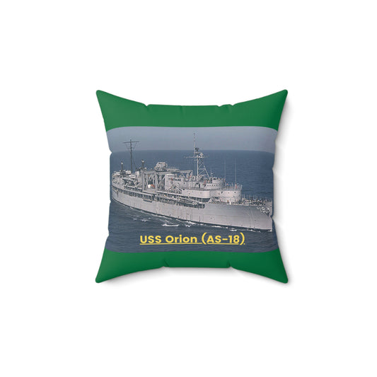 USS Orion (AS-18) Navy POD Smileandlaughtees Spun Polyester Square Pillow