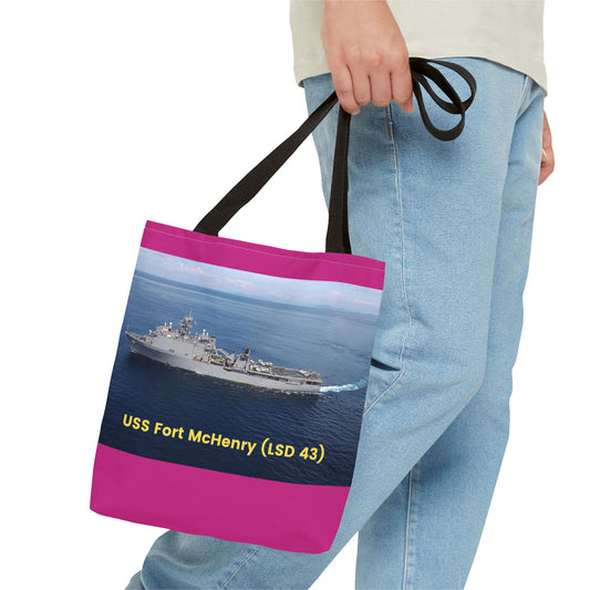 USS Fort McHenry (LSD 43) Navy POD Smileandlaughtees Tote Bag (AOP)