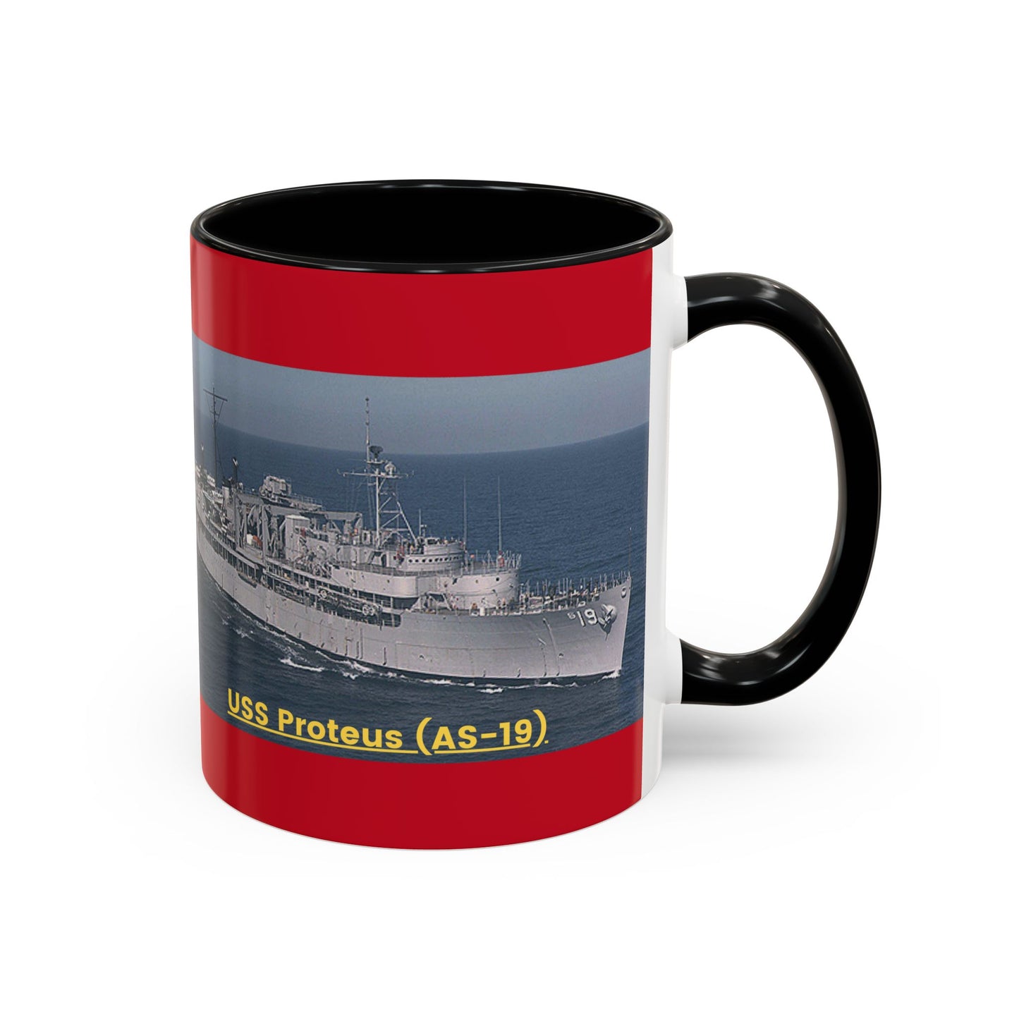 USS Proteus (AS-19) Navy POD Smileandlaughtees Accent Coffee Mug (11, 15oz)