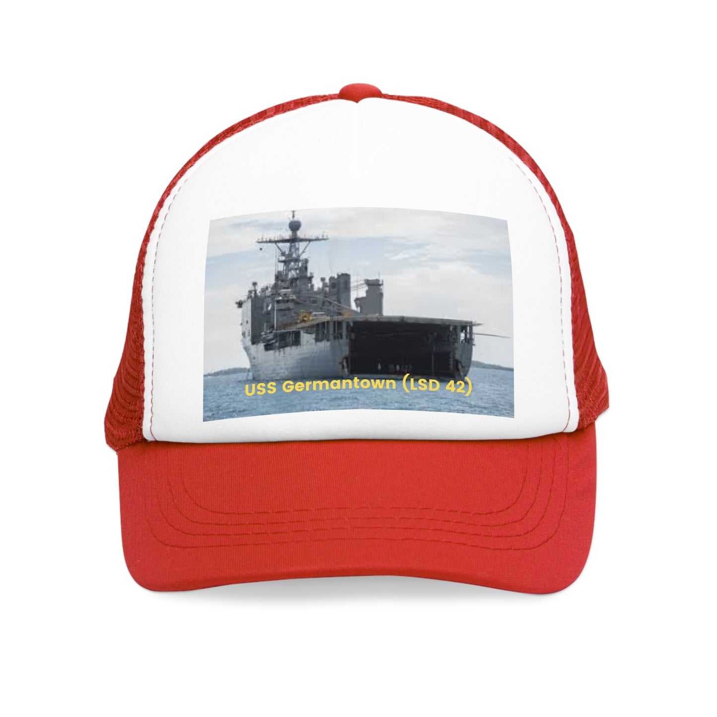 USS Germantown (LSD 42) Navy POD Smileandlaughtees Mesh Cap