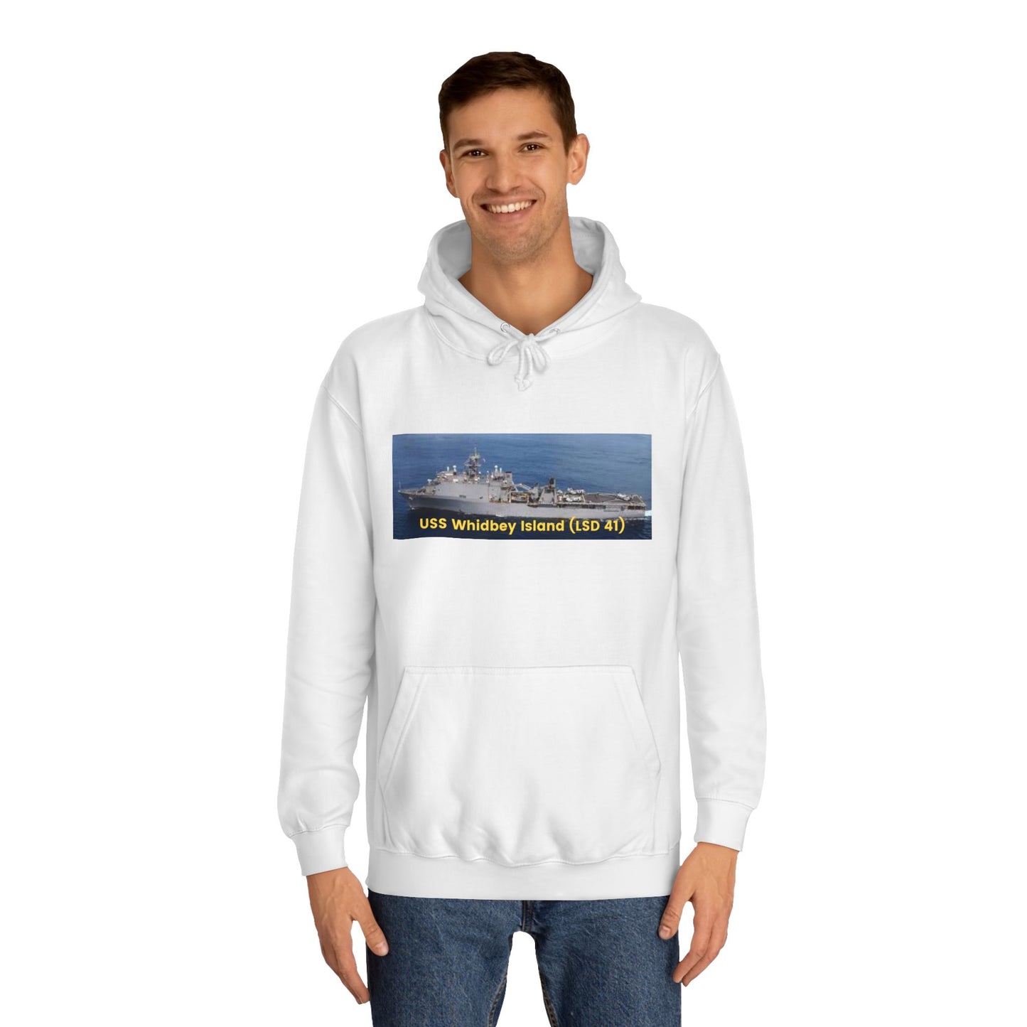 USS Whidbey Island (LSD 41) Navy POD Smileandlaughtees Unisex College Hoodie