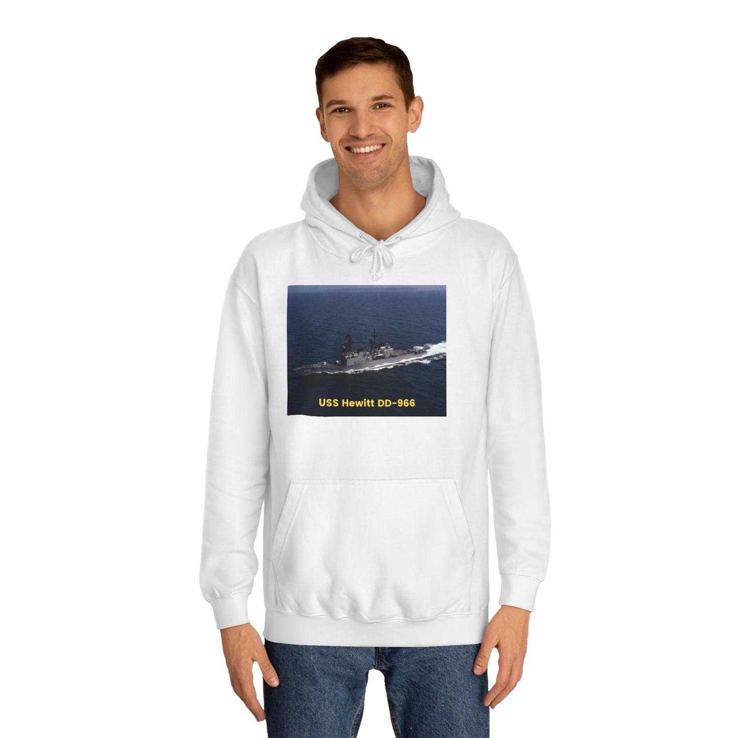 USS Hewitt DD-966 Navy POD Smileandlaughtees Unisex College Hoodie