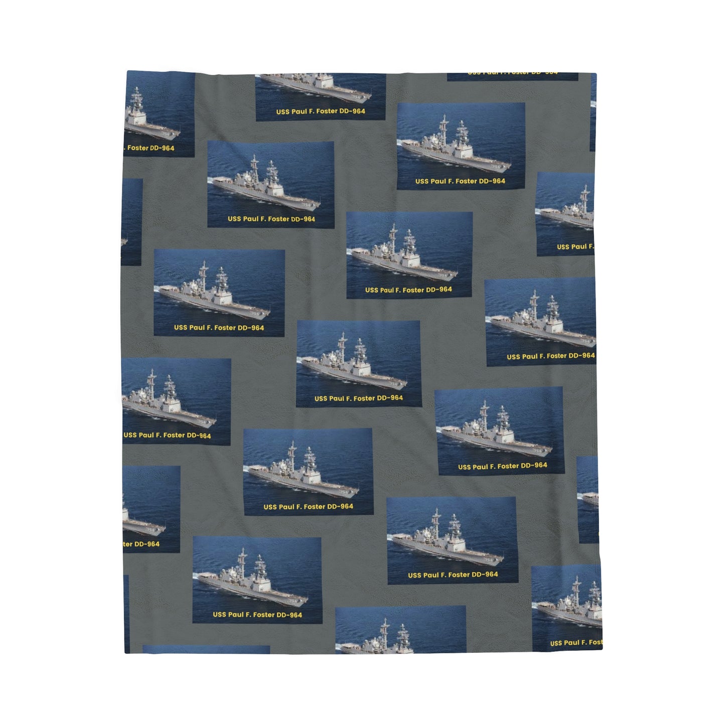 USS Paul F. Foster DD-964 Navy POD Smileandlaughtees Velveteen Plush Blanket