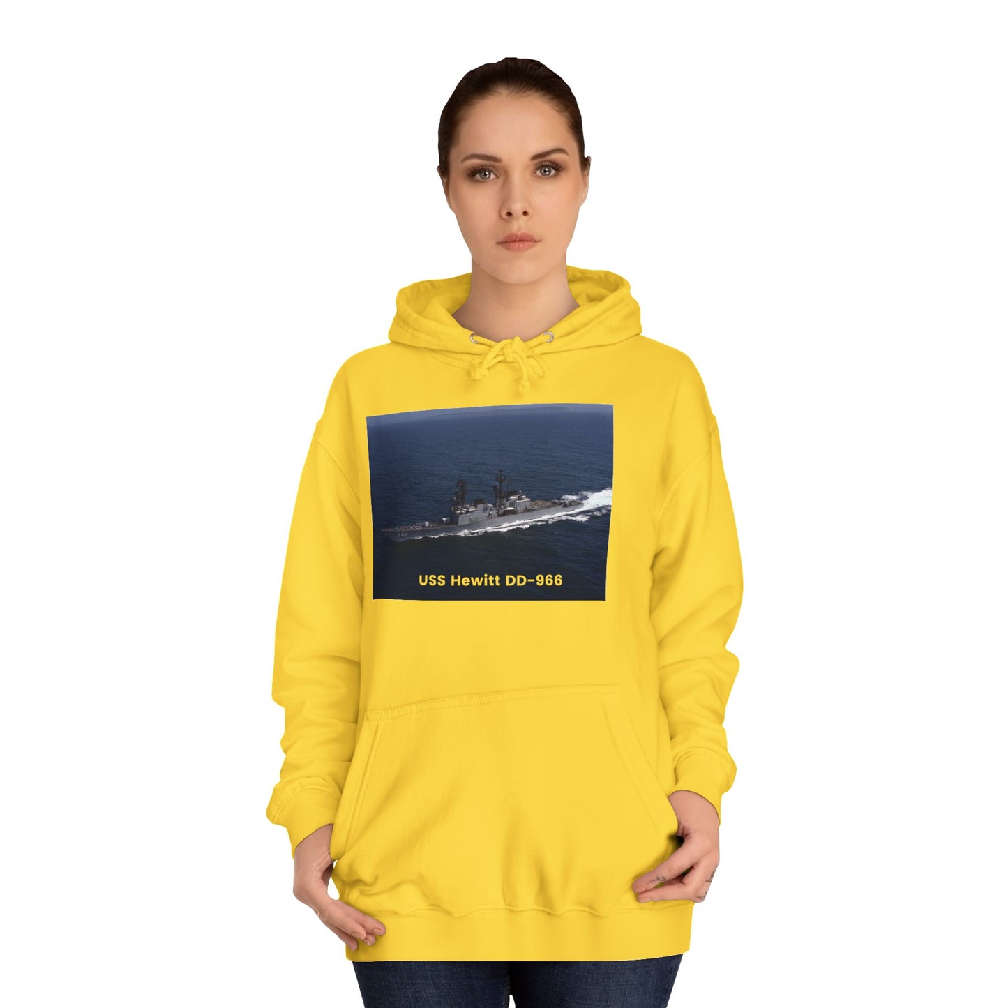 USS Hewitt DD-966 Navy POD Smileandlaughtees Unisex College Hoodie