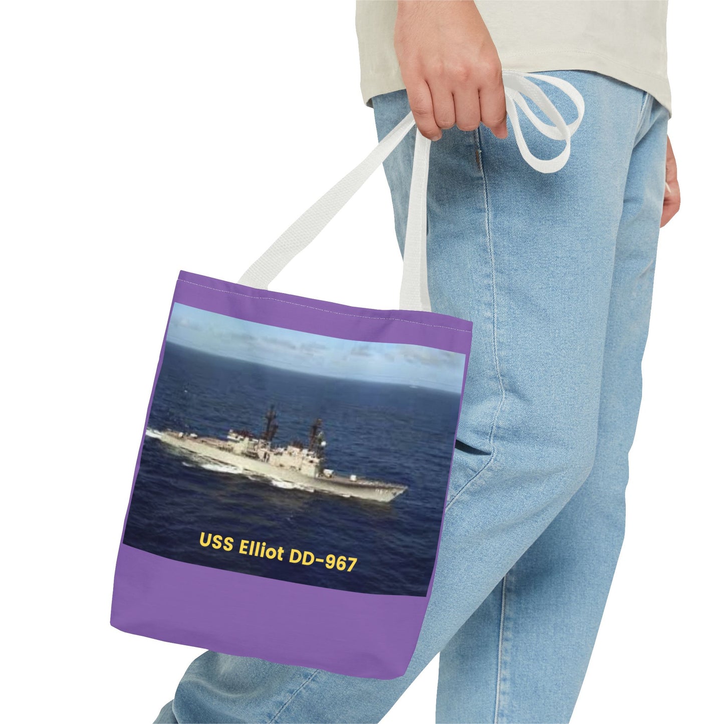 USS Elliot DD-967 Navy POD Smileandlaughtees Tote Bag (AOP)