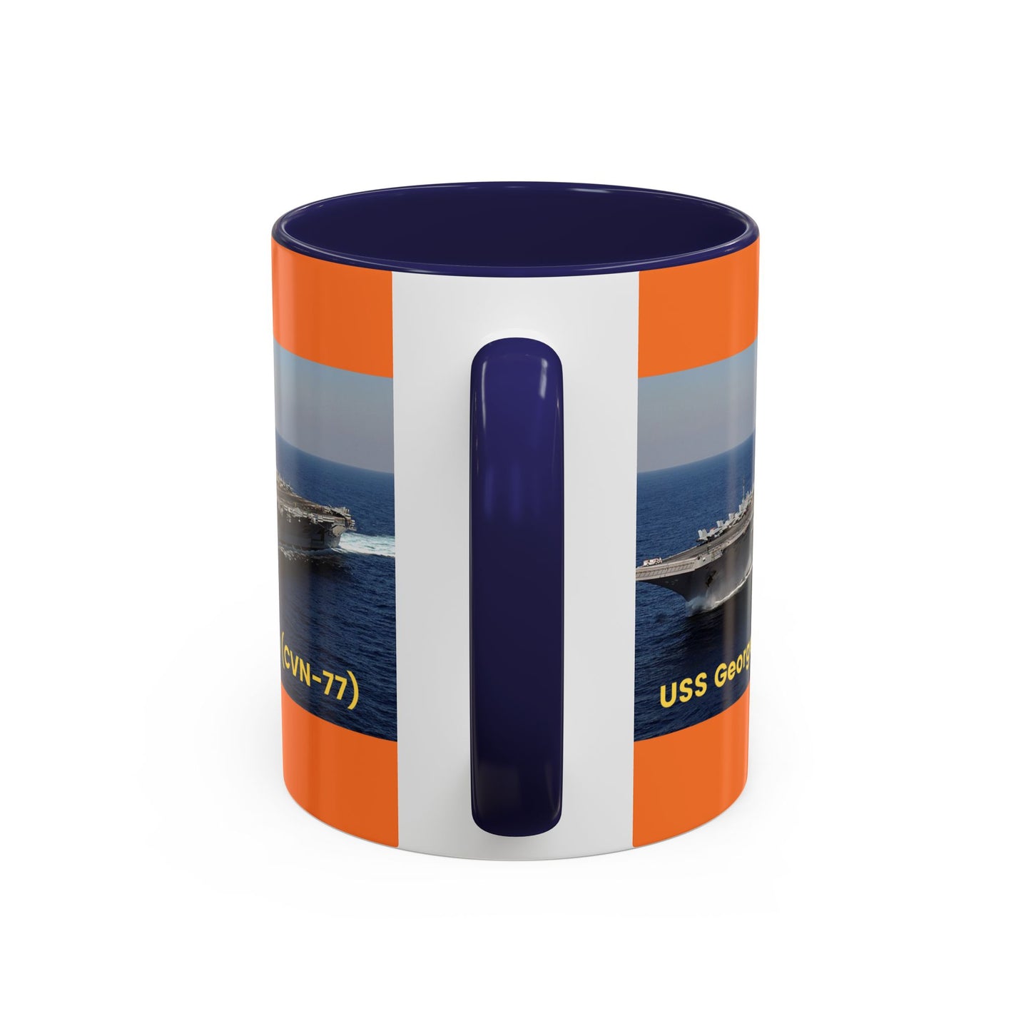 USS George W. Bush (CVN-77) Navy POD Smileandlaughtees Accent Coffee Mug (11, 15oz)