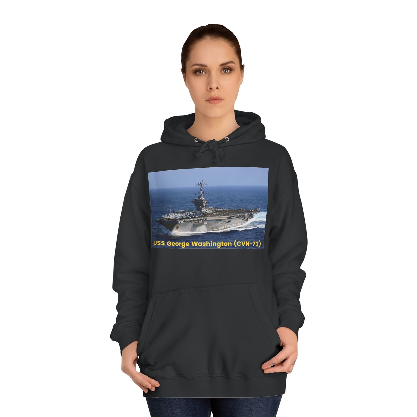 USS George Washington (CVN-73) Navy POD Smileandlaughtees Unisex College Hoodie