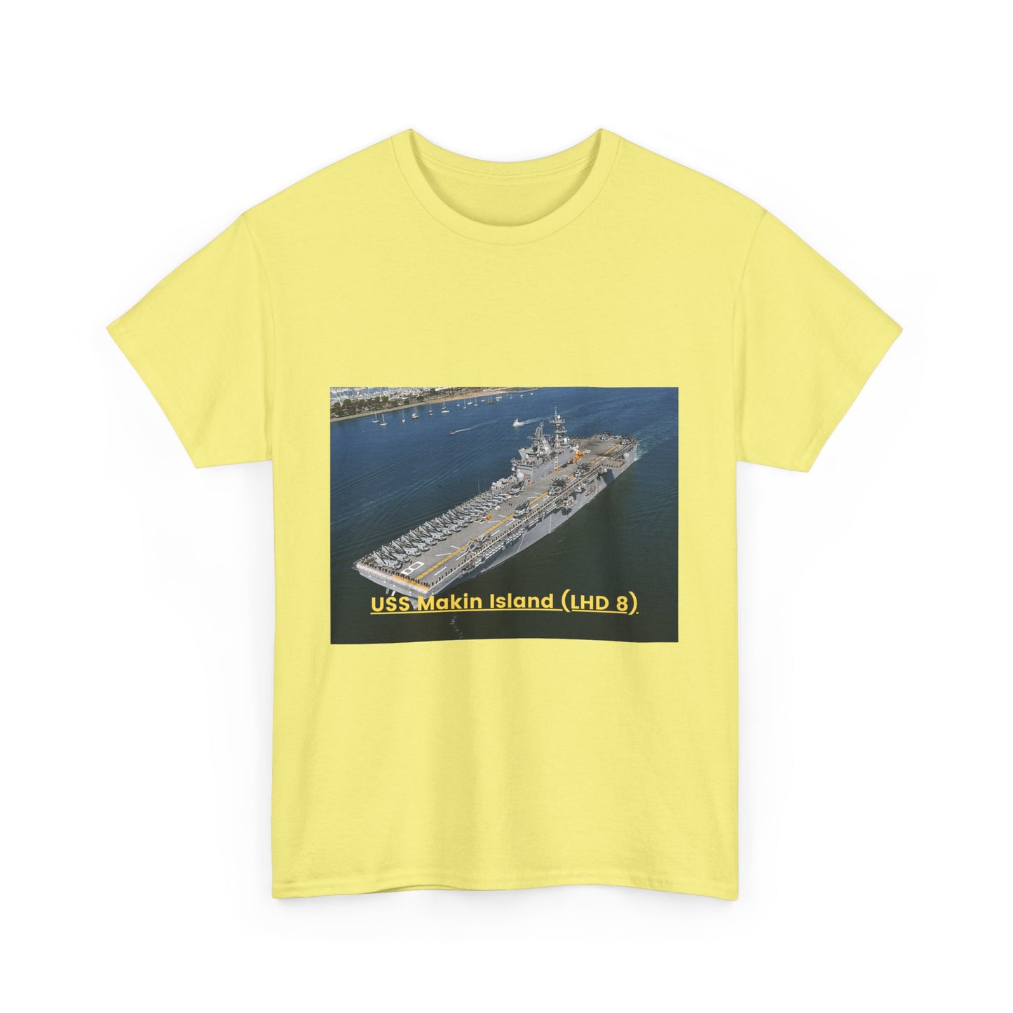 USS Makin Island (LHD 8) Navy POD Smileandlaughtees Unisex Heavy Cotton Tee T-Shirt