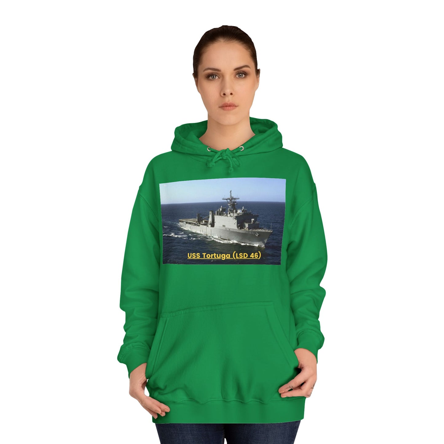 USS Tortuga (LSD 46) Navy POD Smileandlaughtees Unisex College Hoodie