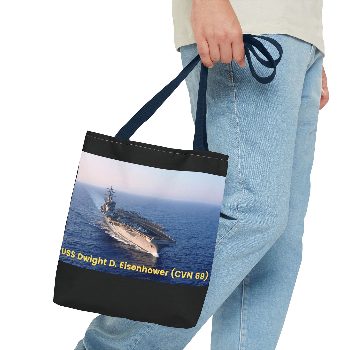 USS Dwight D. Eisenhower (CVN 69) Navy POD Smileandlaughtees Tote Bag (AOP)