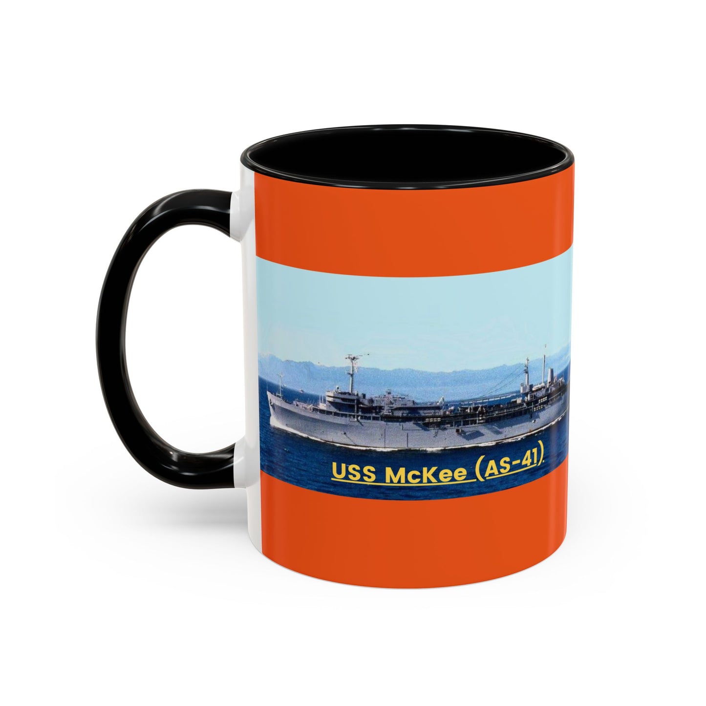 USS McKee (AS-41) Navy POD Smileandlaughtees Accent Coffee Mug (11, 15oz)