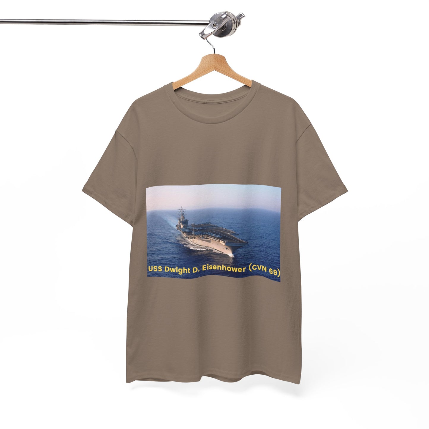 USS Dwight D. Eisenhower (CVN 69) Navy POD Smileandlaughtees Unisex Heavy Cotton Tee T-Shirt