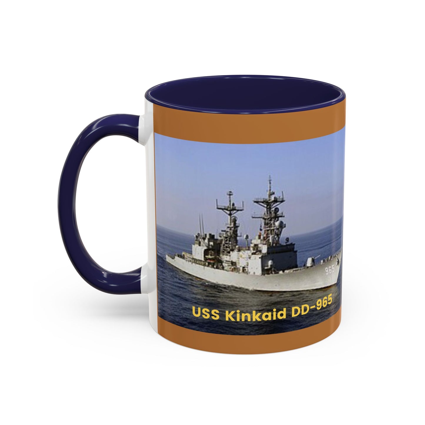 USS Kinkaid DD-965 Navy POD Smileandlaughtees Accent Coffee Mug (11, 15oz)