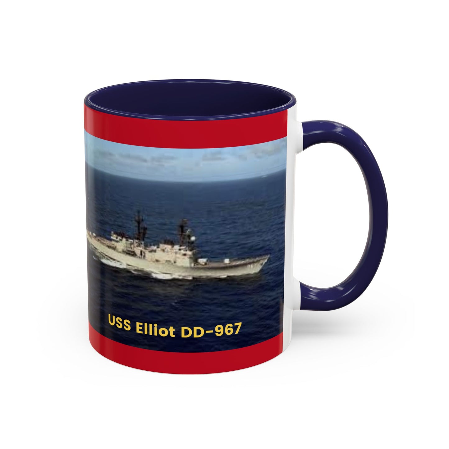 USS Elliot DD-967 Navy POD Smileandlaughtees Accent Coffee Mug (11, 15oz)