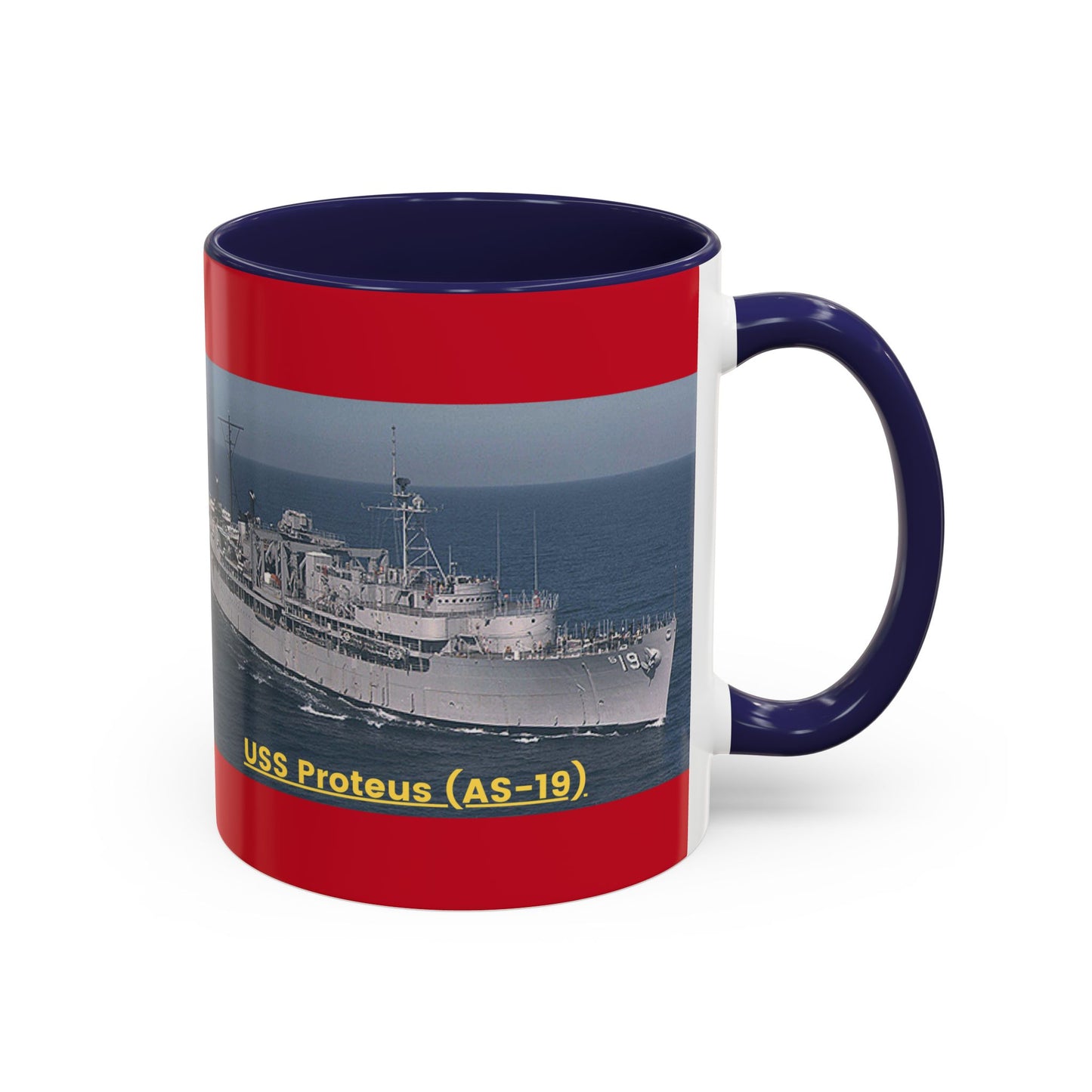 USS Proteus (AS-19) Navy POD Smileandlaughtees Accent Coffee Mug (11, 15oz)