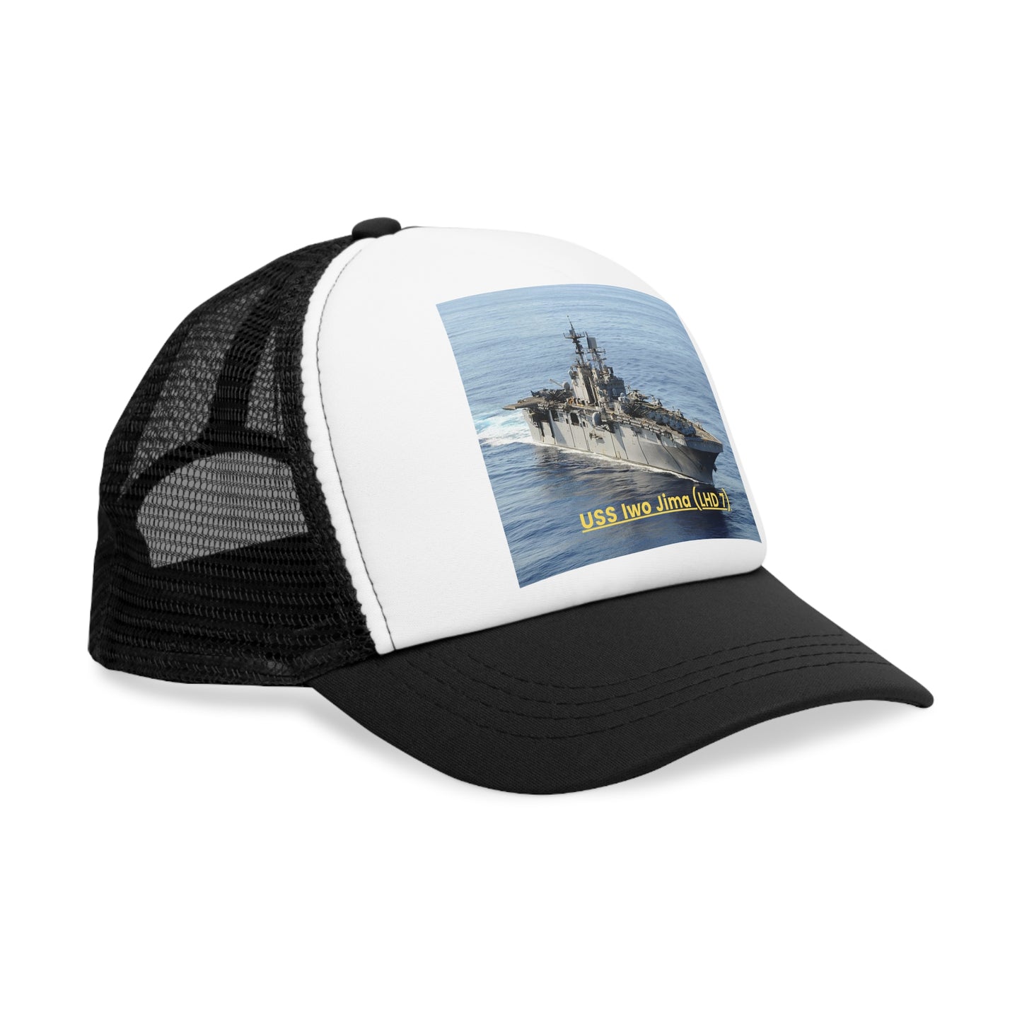 USS Iwo Jima (LHD 7) Navy POD Smileandlaughtees Mesh Cap