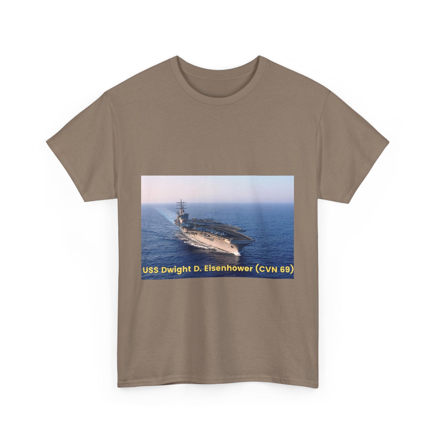 USS Dwight D. Eisenhower (CVN 69) Navy POD Smileandlaughtees Unisex Heavy Cotton Tee T-Shirt