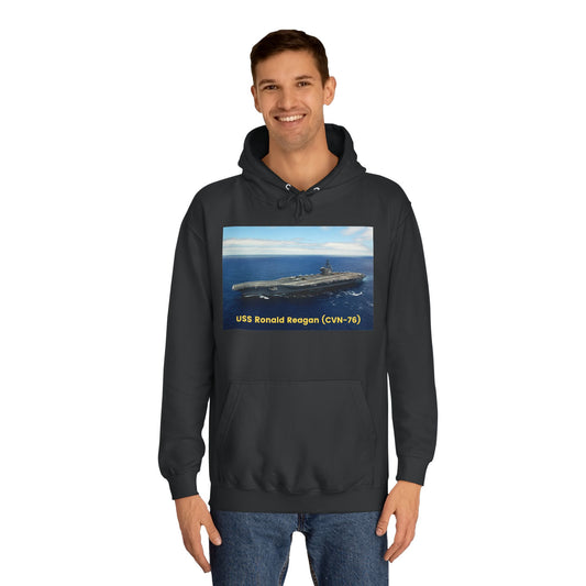 USS Ronald Reagan (CVN-76) Navy POD Smileandlaughtees Unisex College Hoodie