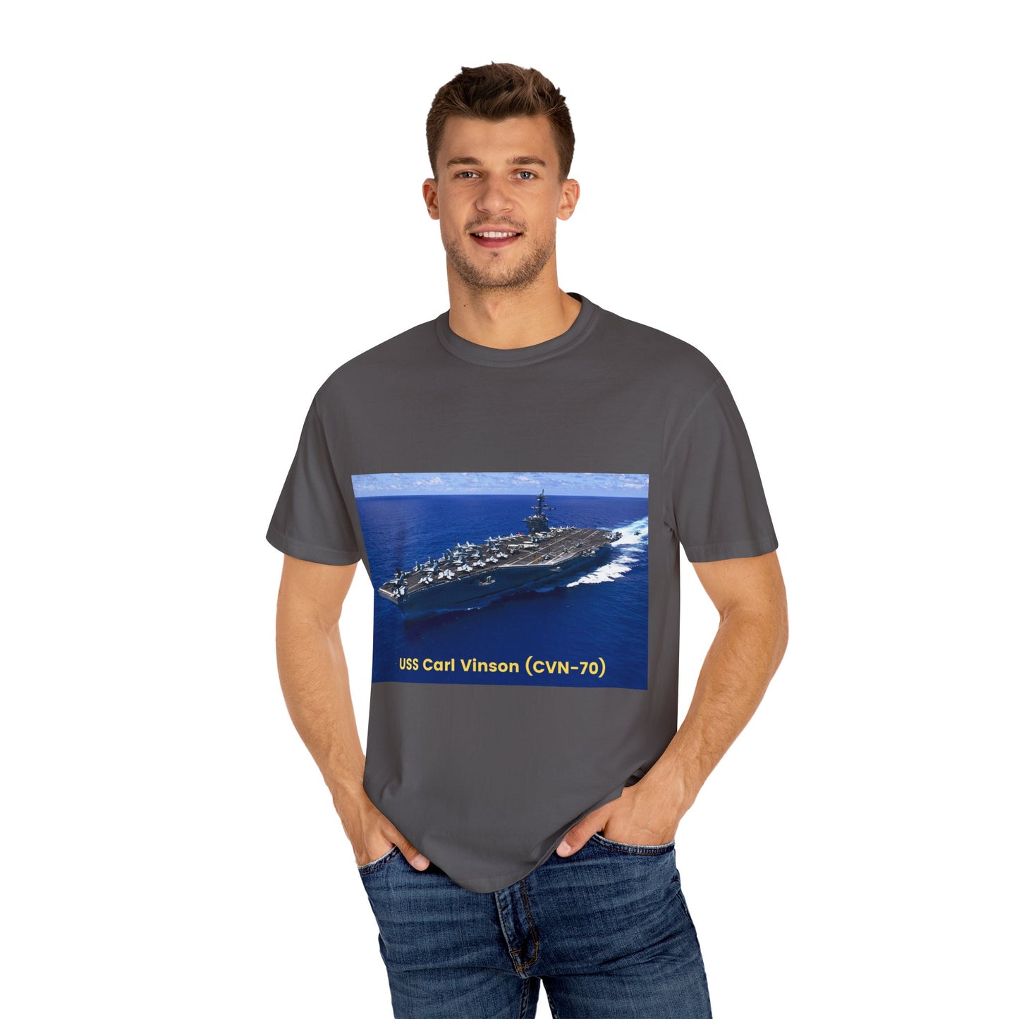 USS Carl Vinson (CVN-70) SmileandLaughTees Unisex Garment-Dyed T-shirt