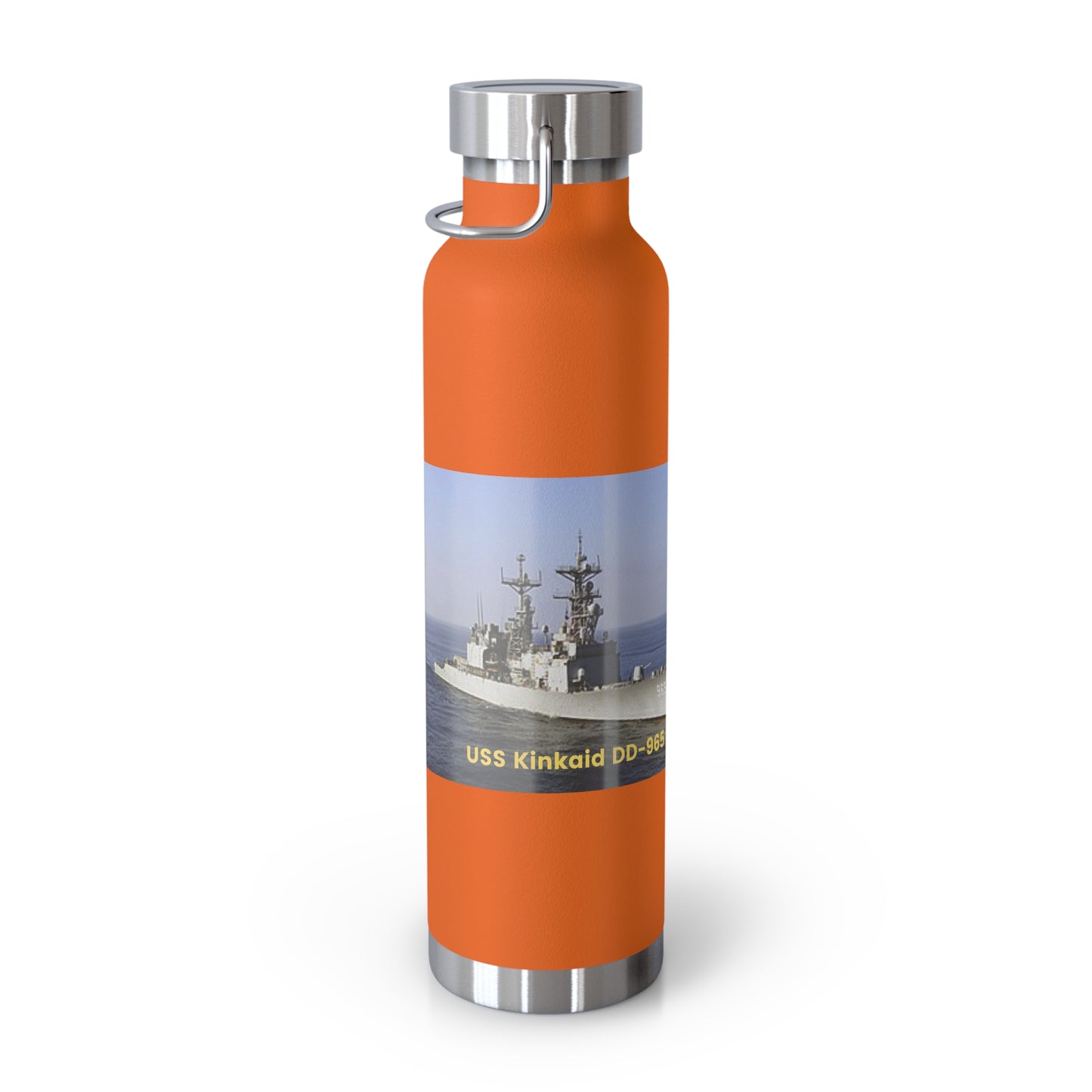 USS Kinkaid DD-965 Navy POD Smileandlaughtees Copper Vacuum Insulated Bottle, 22oz