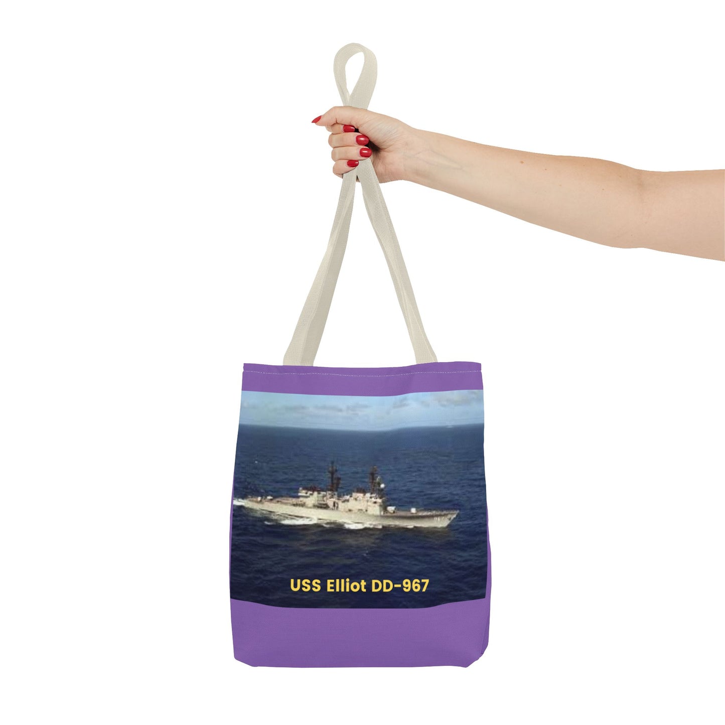 USS Elliot DD-967 Navy POD Smileandlaughtees Tote Bag (AOP)