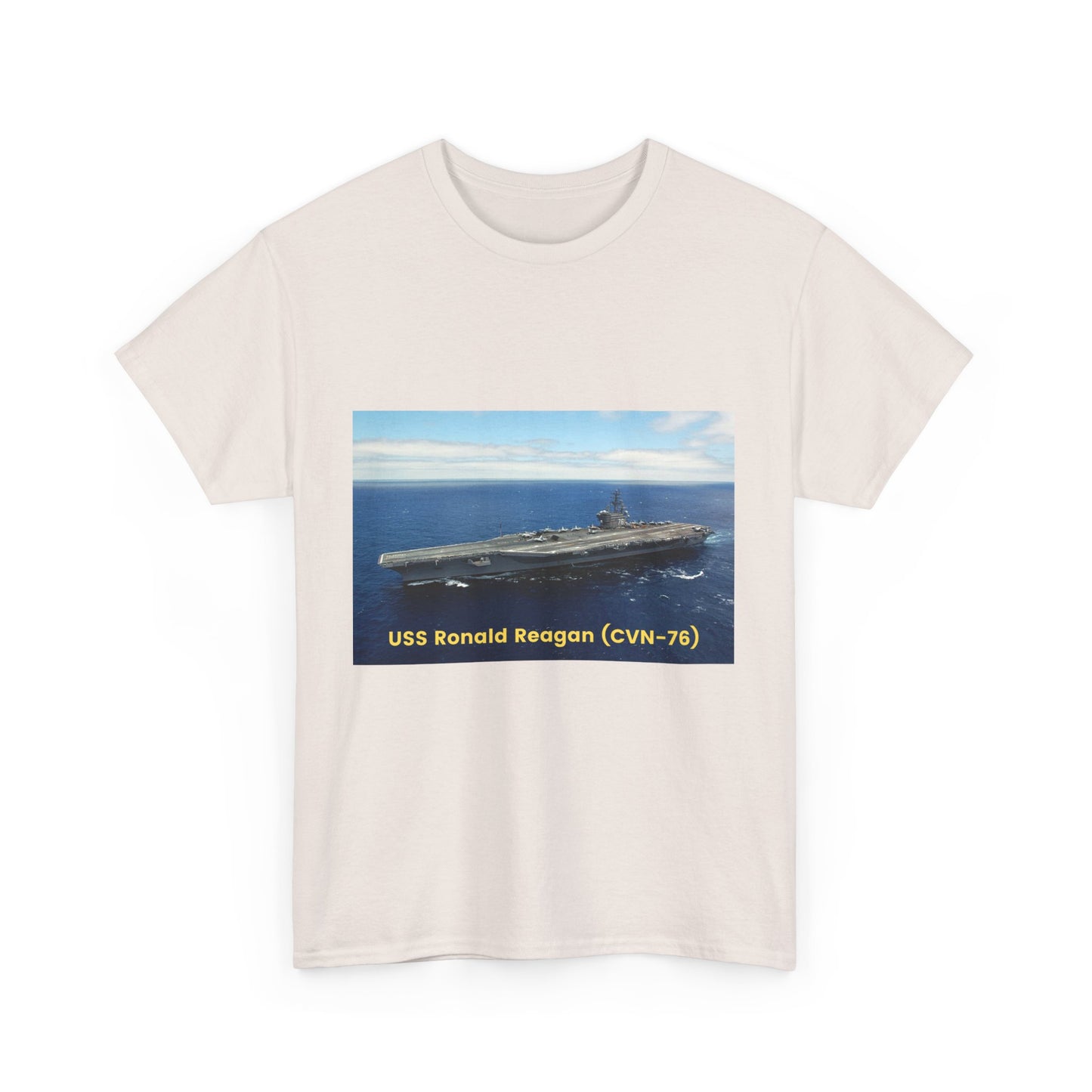 USS Ronald Reagan (CVN-76) Navy POD Smileandlaughtees Unisex Heavy Cotton Tee T-Shirt