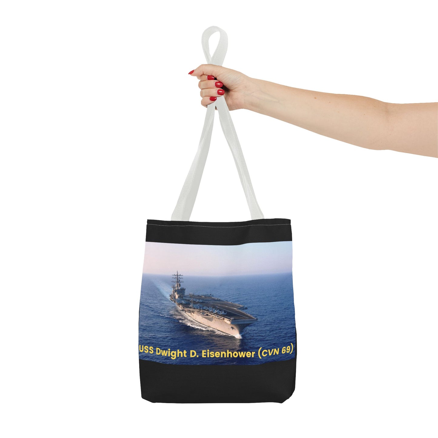 USS Dwight D. Eisenhower (CVN 69) Navy POD Smileandlaughtees Tote Bag (AOP)