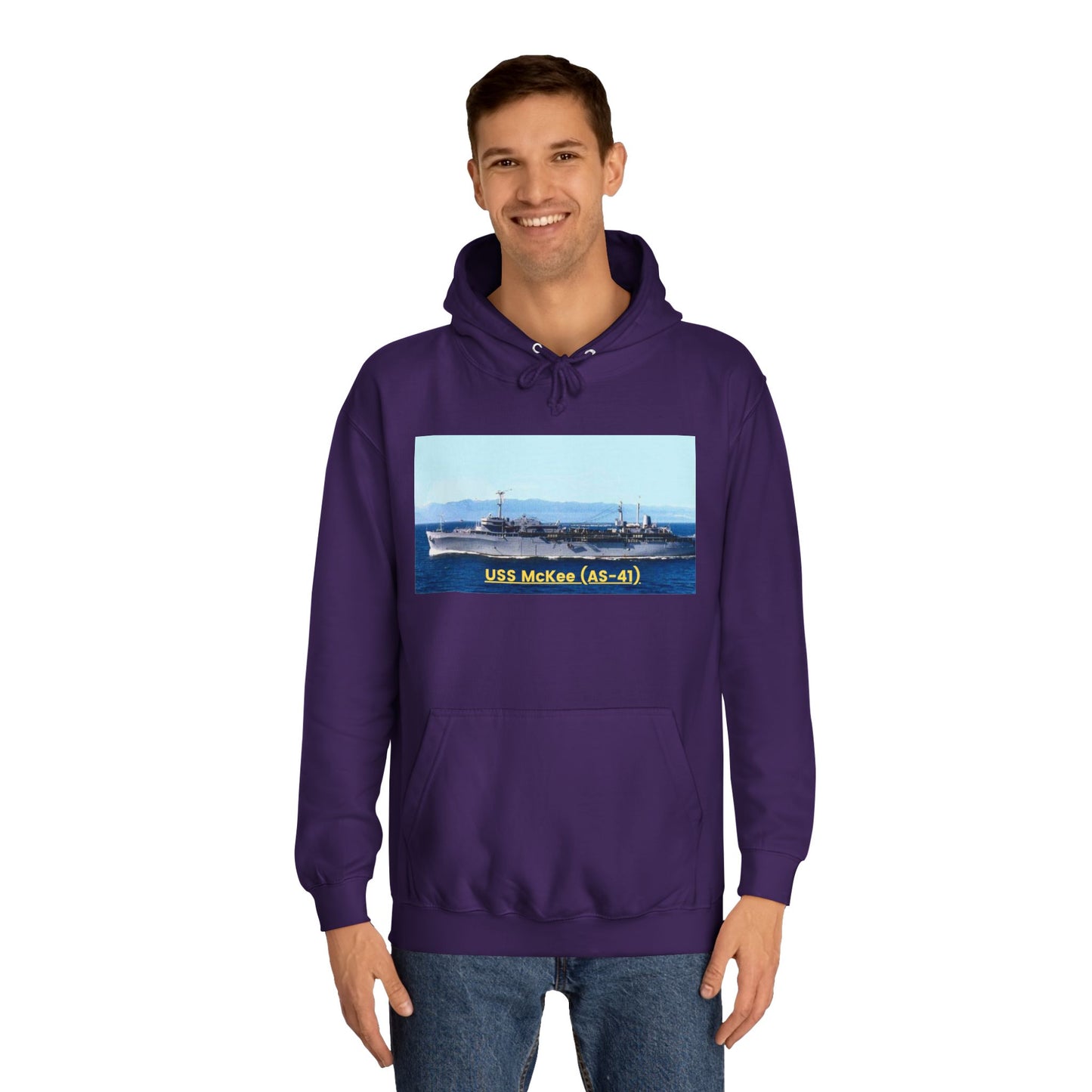 USS McKee (AS-41) Navy POD Smileandlaughtees Unisex College Hoodie