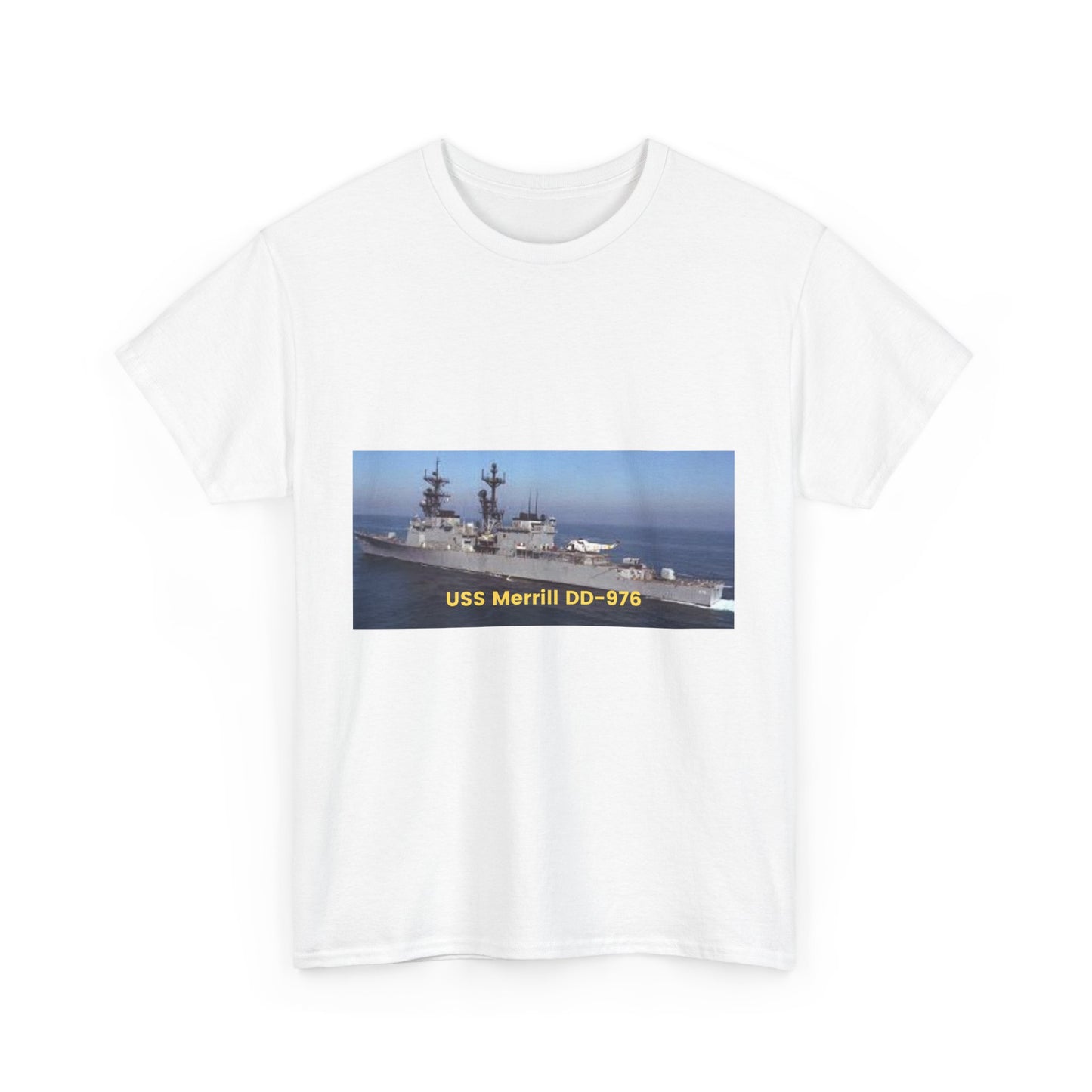 USS Merrill DD-976 Navy POD Smileandlaughtees Unisex Heavy Cotton Tee T-Shirt