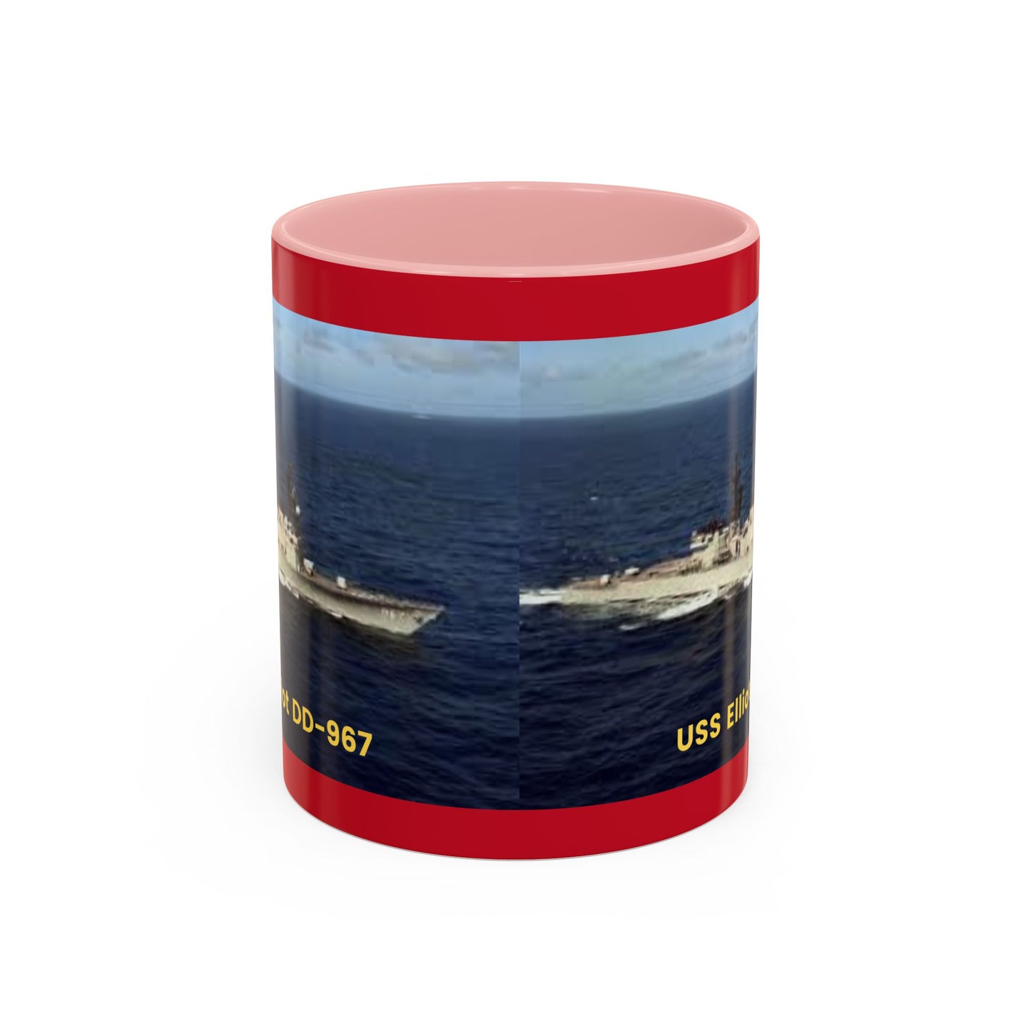 USS Elliot DD-967 Navy POD Smileandlaughtees Accent Coffee Mug (11, 15oz)