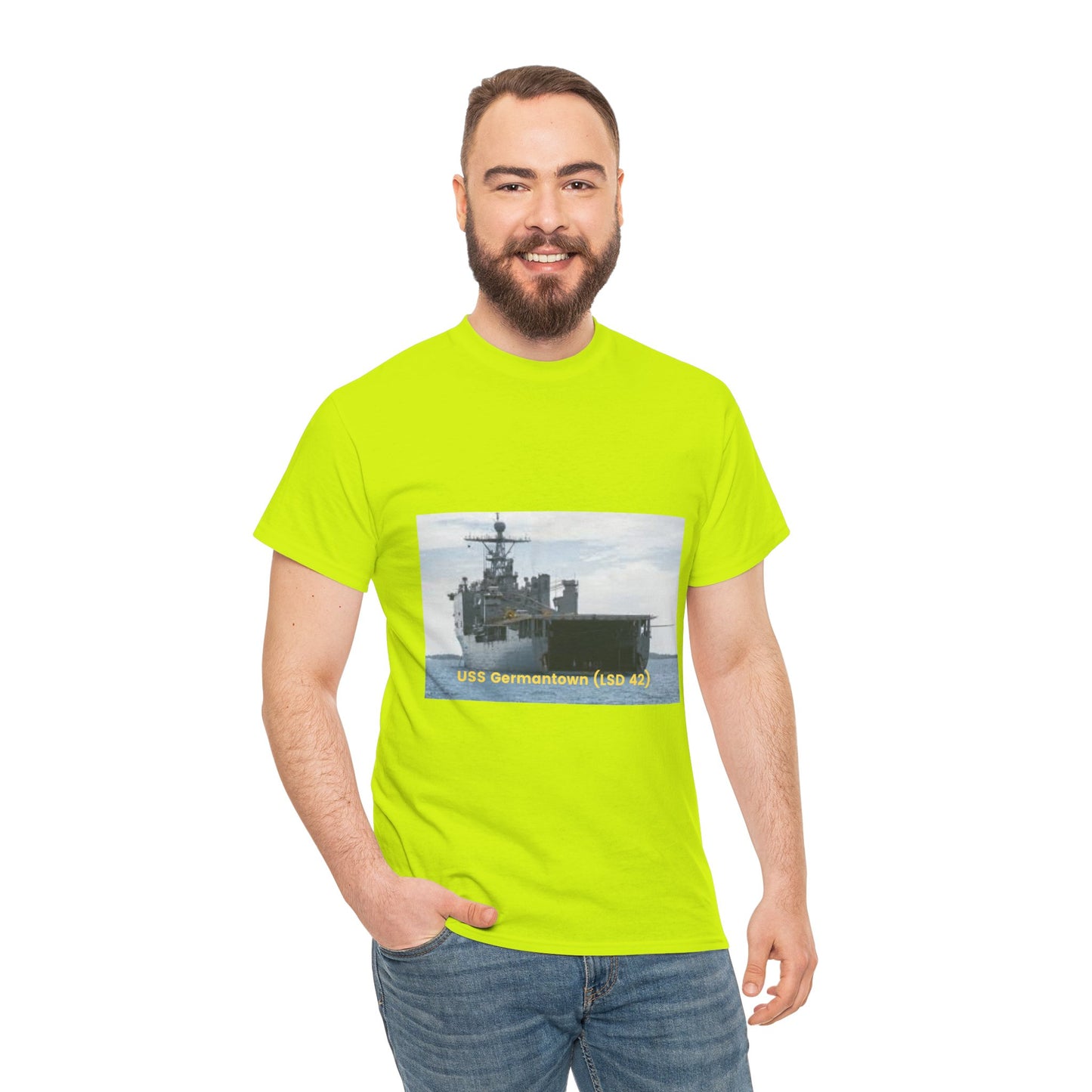 USS Germantown (LSD 42) Navy POD Smileandlaughtees Unisex Heavy Cotton Tee T-Shirt